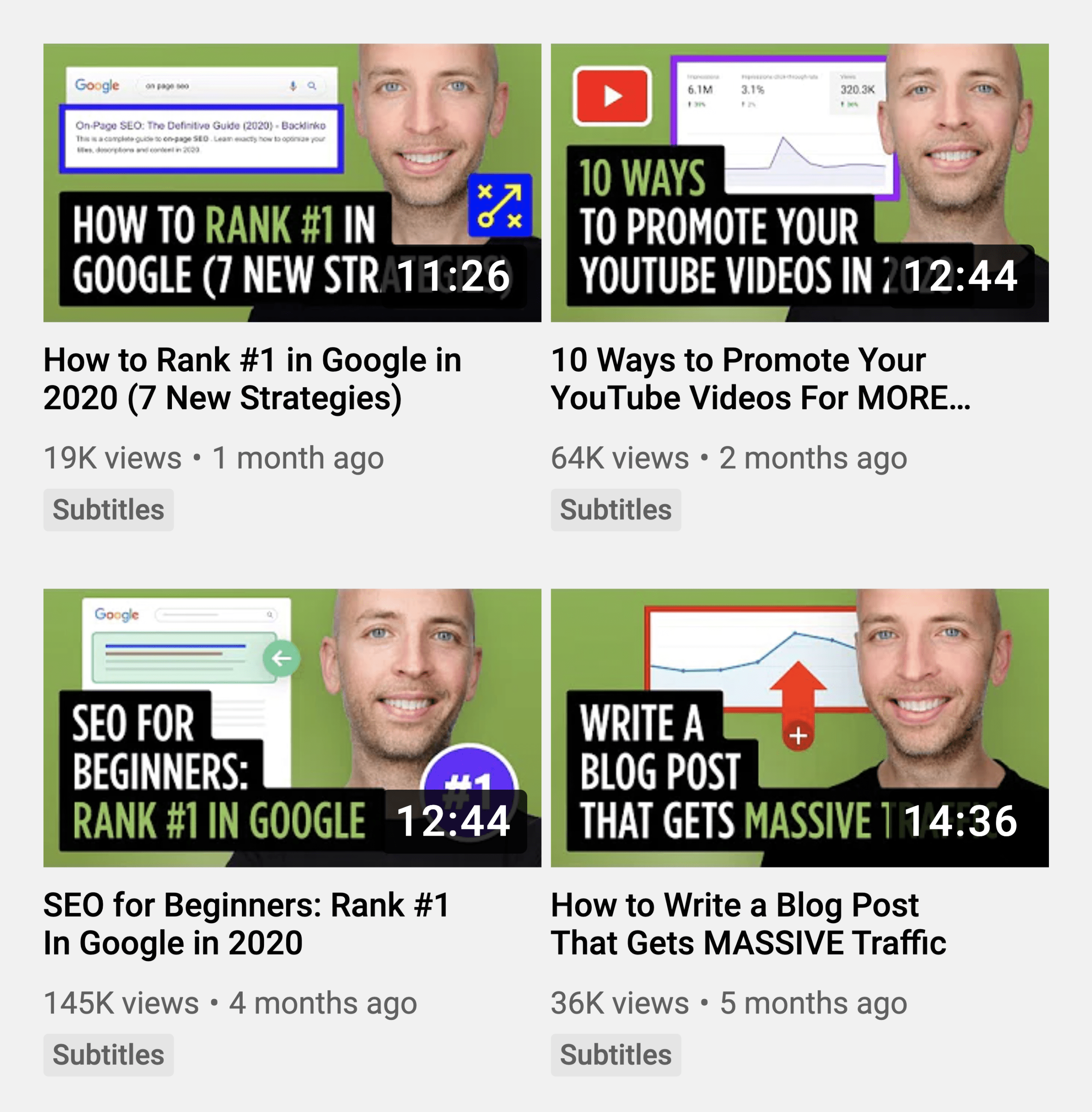 Backlinko - видео на YouTube более 10 минут Backlinko – YouTube Videos Over 10 Minutes