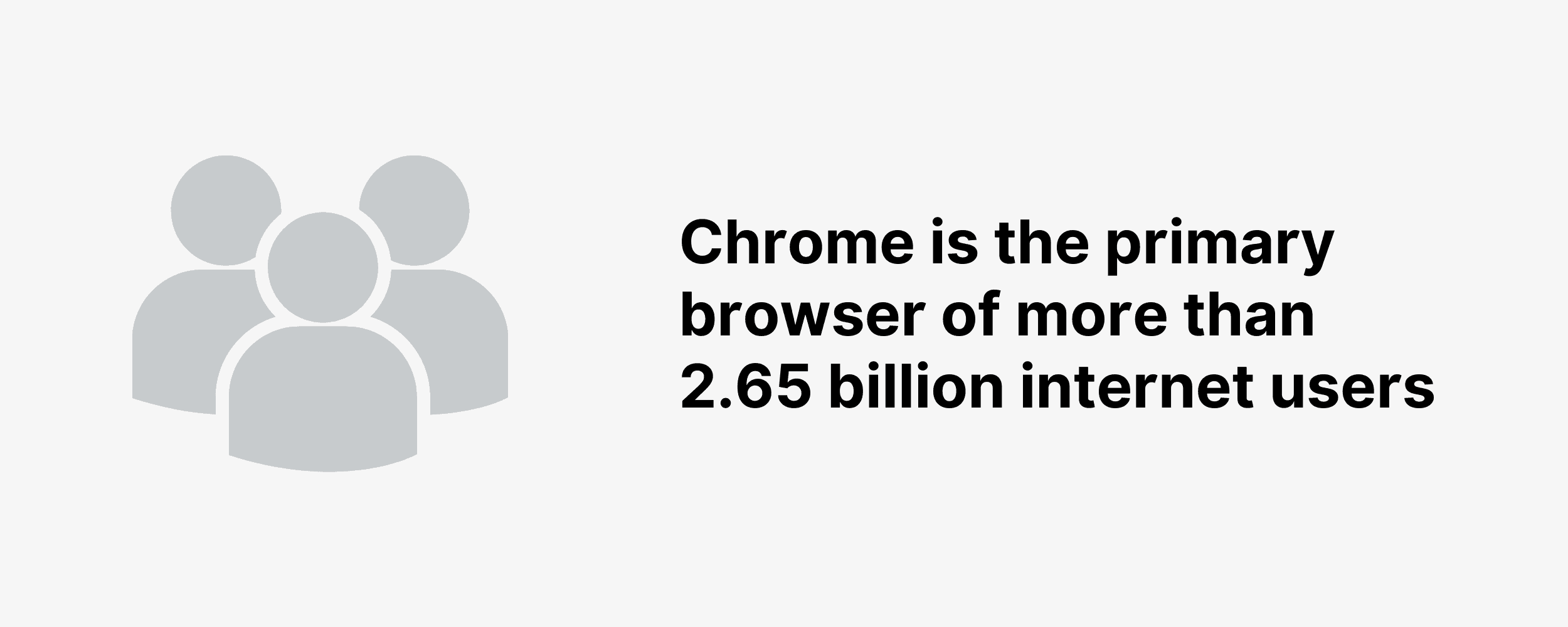 Chrome is the primary browser of more than 2.65 billion internet users