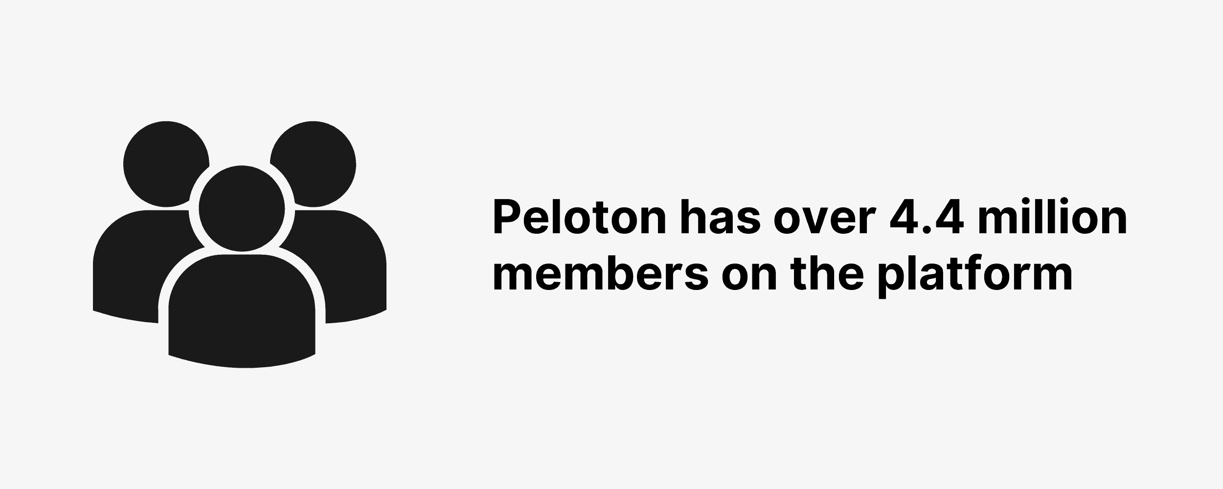 Peloton has over 4.4 million members on the platform