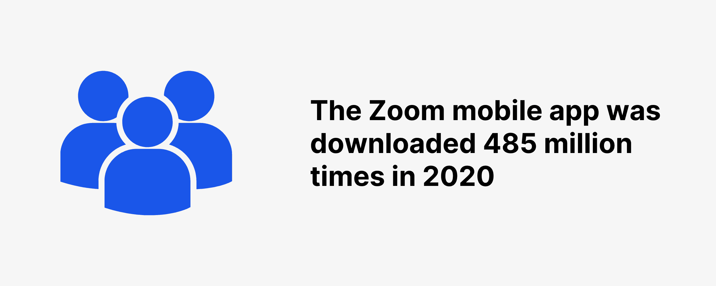 The Zoom mobile app was downloaded 485 million times in 2020