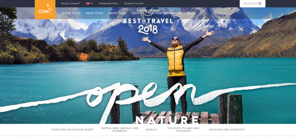 チリの旅行サイトでの自然の感動的なビュー