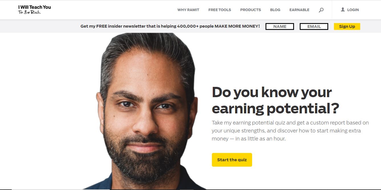 Página web personal de un asesor financiero.