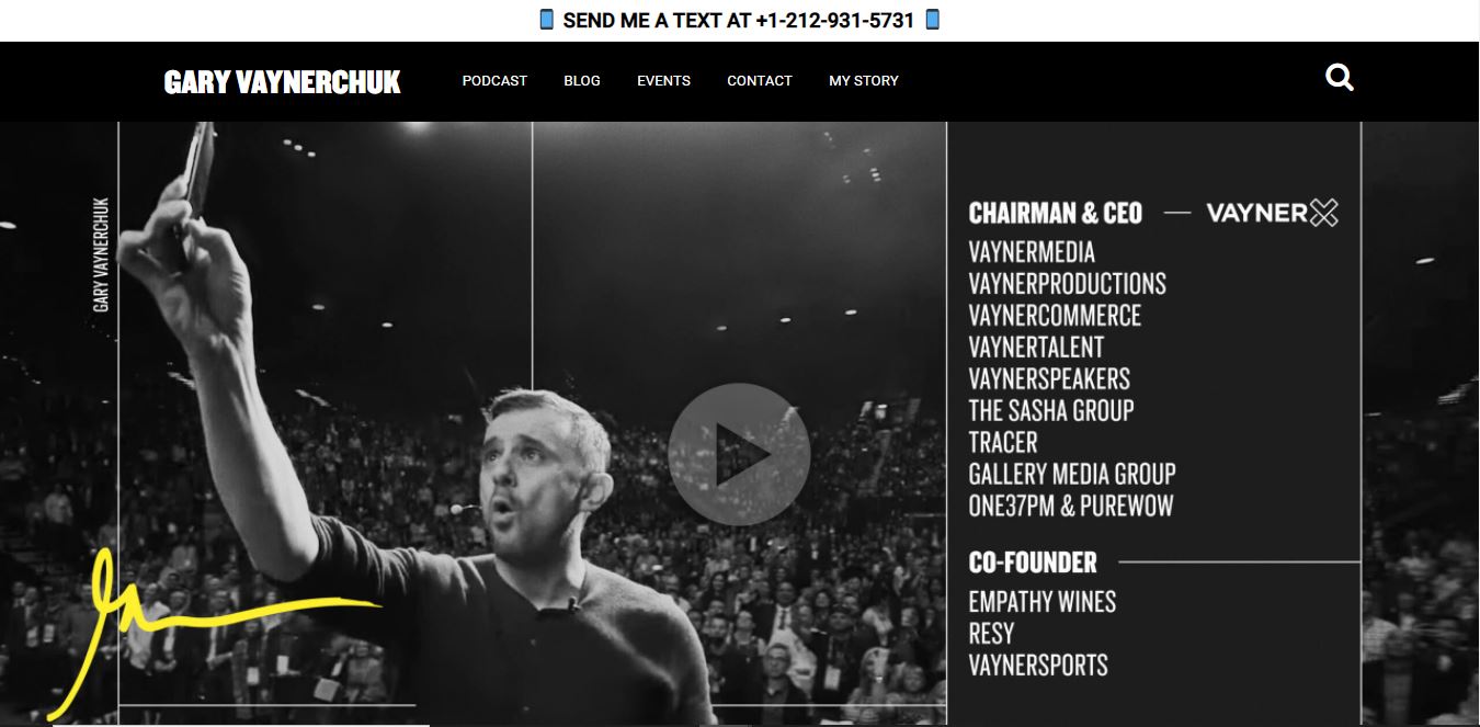 Sitio web personal de un CEO.