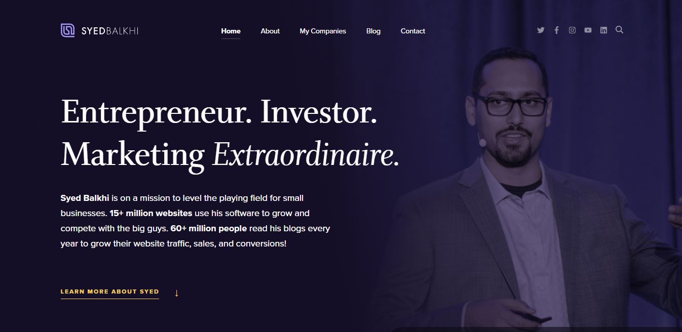 Sitio web personal del inversor.