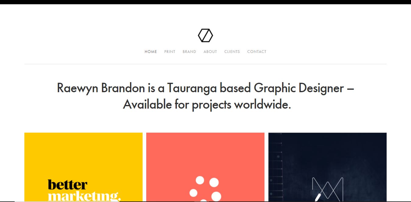 El sitio web personal de un diseñador.