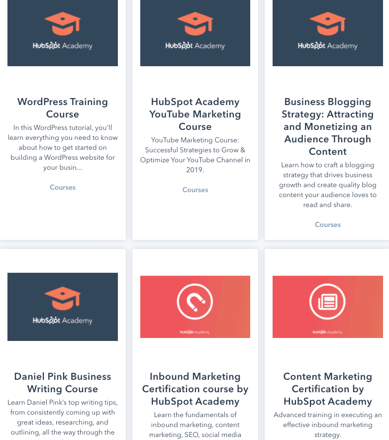 Cursos de blogs de HubSpot