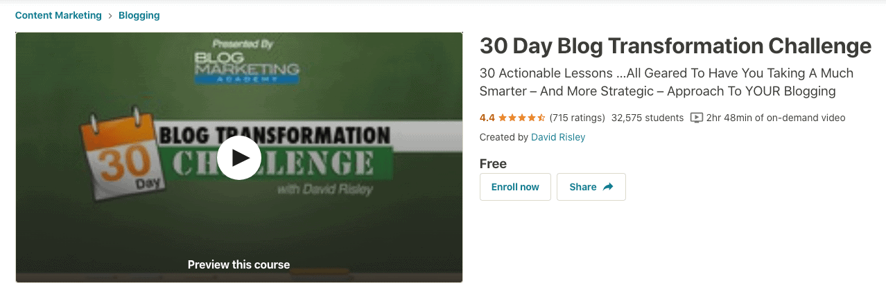 30 días de transformación del blog