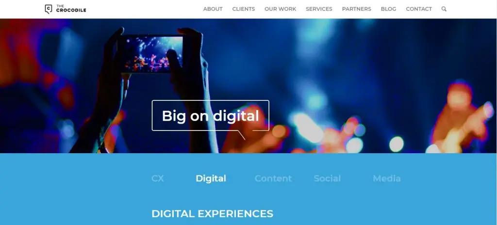 La homepage dell'agenzia Crocodile