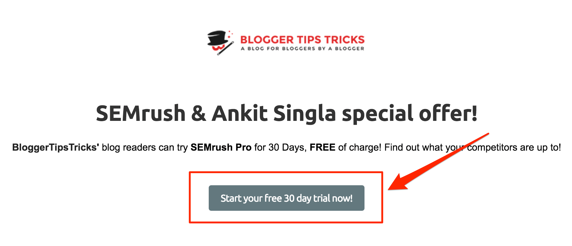 Semrush免費試用 Semrush free trial