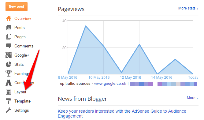 opción de diseño de blogger