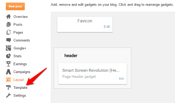Configuración de plantilla de Blogger
