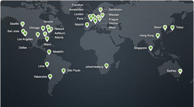 แผนที่เครือข่าย Cloudflare