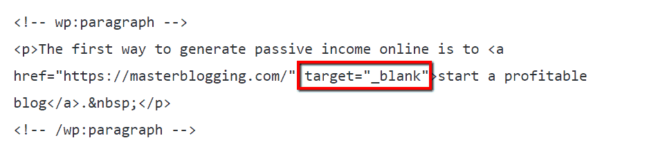 Link target html nero