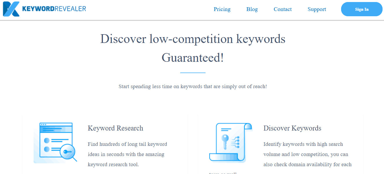 Narzędzie propozycji słów kluczowych z długiego ogona Keyword Revealer