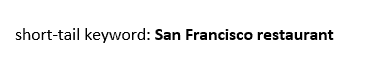 Palavra-chave de cauda curta restaurante em São Francisco