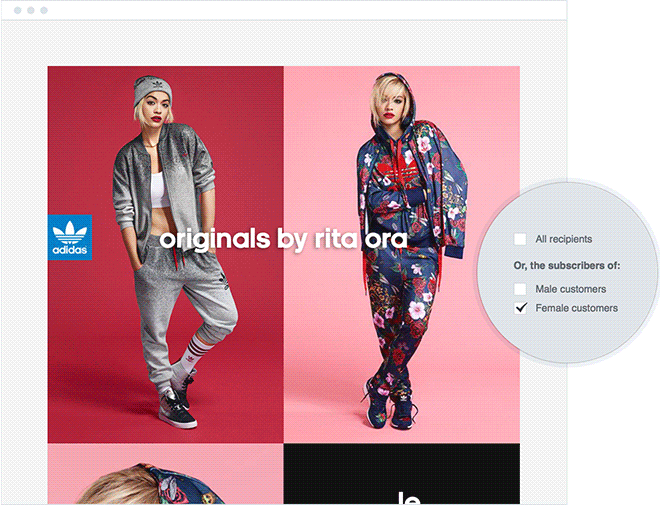 Adidas Email Personalization by Gender
