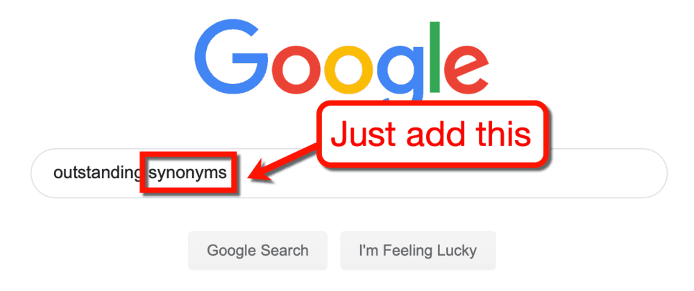 Google Search for Outstanding Sinonim
