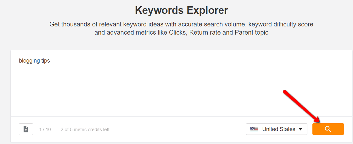 Tipps zum Bloggen von Ahrefs Keyword Explorer