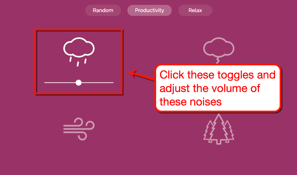 Interface Principal Noisli