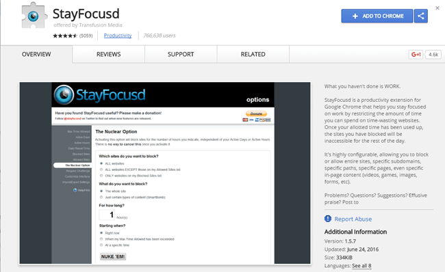 StayFocusd Chrome扩展程序