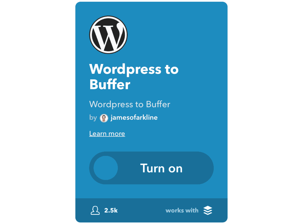 WordPress إلى تطبيق Buffer الصغير