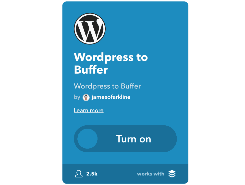 Aplicația WordPress către Buffer
