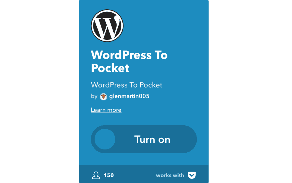 WordPress到Pocket IFTTT Applet