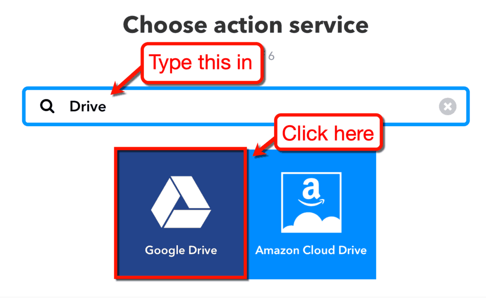 Căutați Google Drive în IFTTT