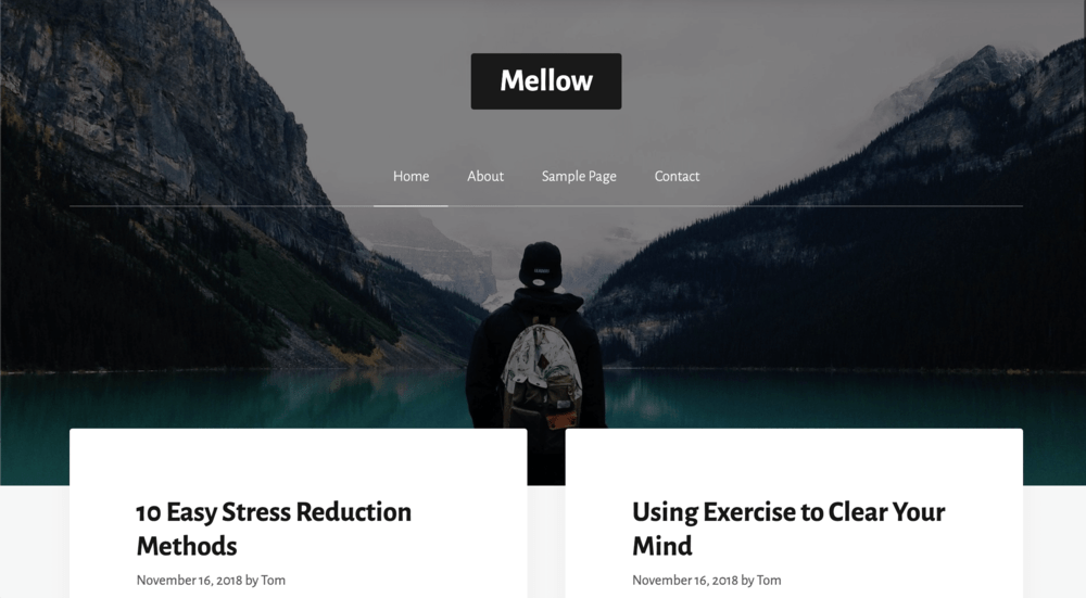 GeneratePress 웹 사이트 Mellow 데모