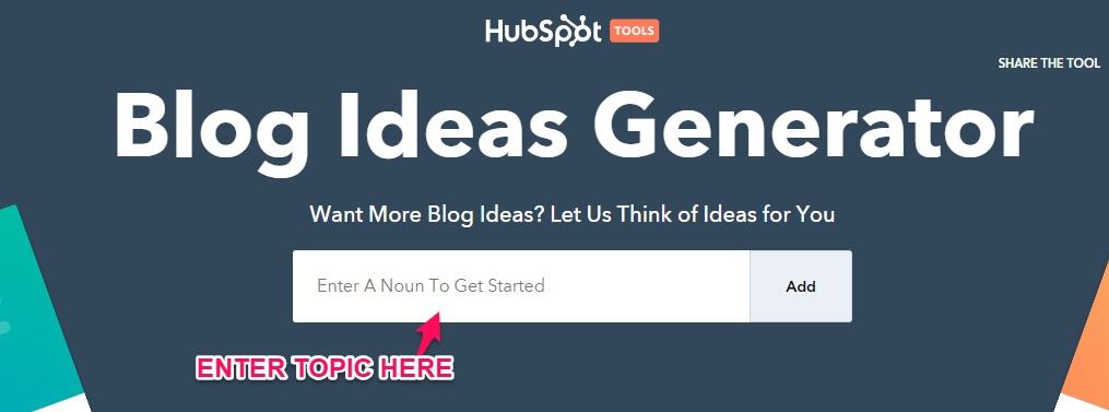 Генератор идей для блогов Hubspot