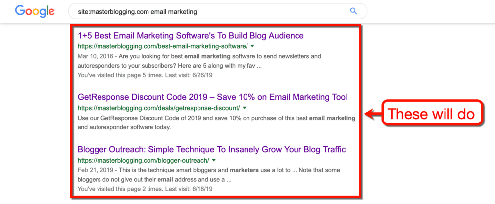 Marketing par e-mail Google SERP