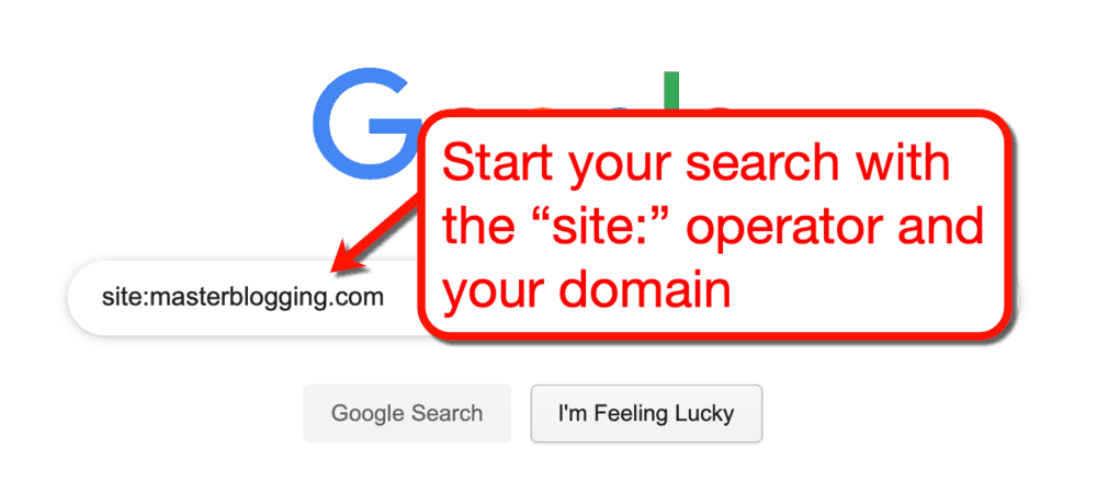 Google SERP avec l'opérateur du site