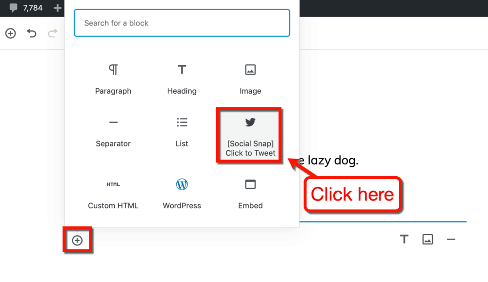 WordPress Ajouter un bloc d'accrochage social