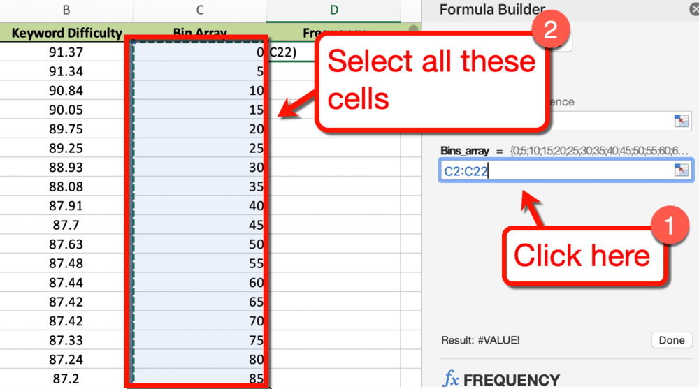 Campo array bin di Excel
