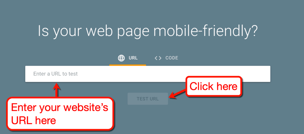 Pagina principală de testare pentru dispozitive mobile