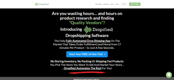 How to Dropship with Shopify-Dropped Home Page
