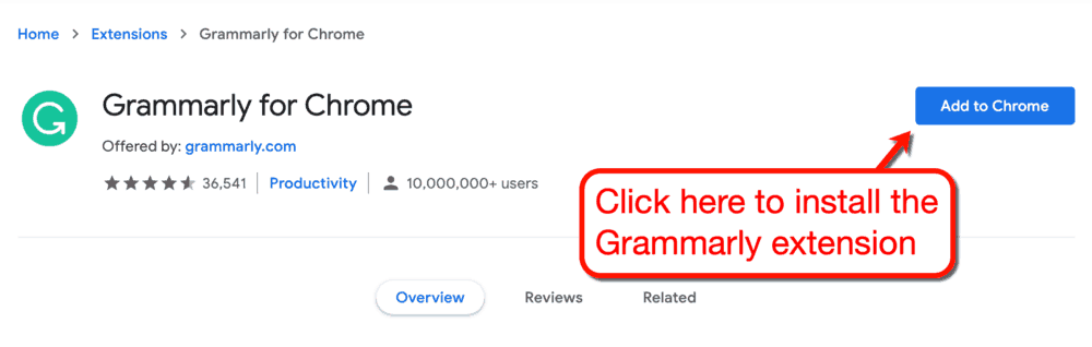 Comment installer Grammarly sur Chrome