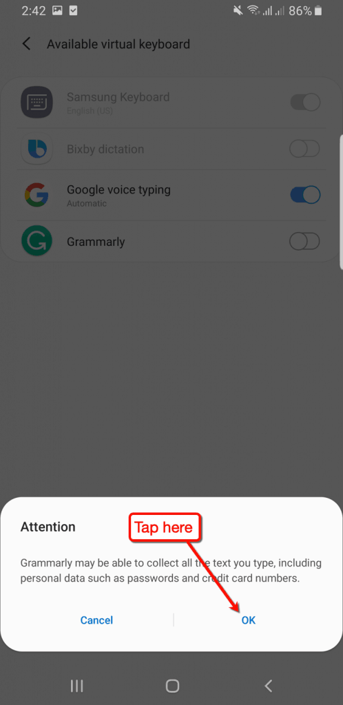 語法Android警報