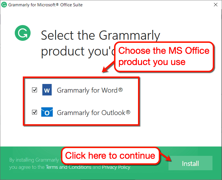 Comment installer Grammarly sur MS Office