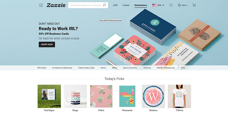 aplicación de Zazzle
