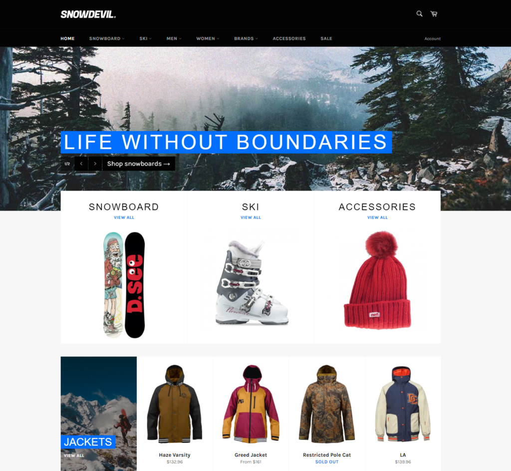 Venture - los mejores temas gratuitos de Shopify