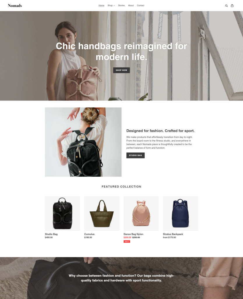 nomadic - los mejores temas gratuitos de Shopify