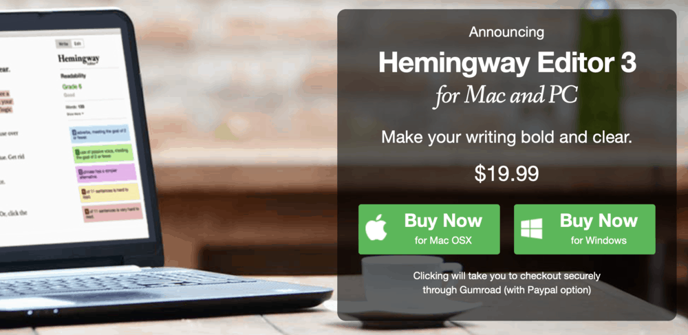 Prezzo app desktop Hemingway