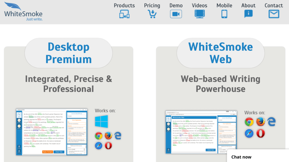 Homepage di WhiteSmoke