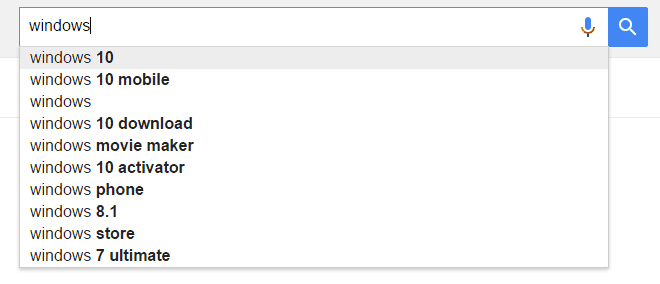 автозаполнение Google