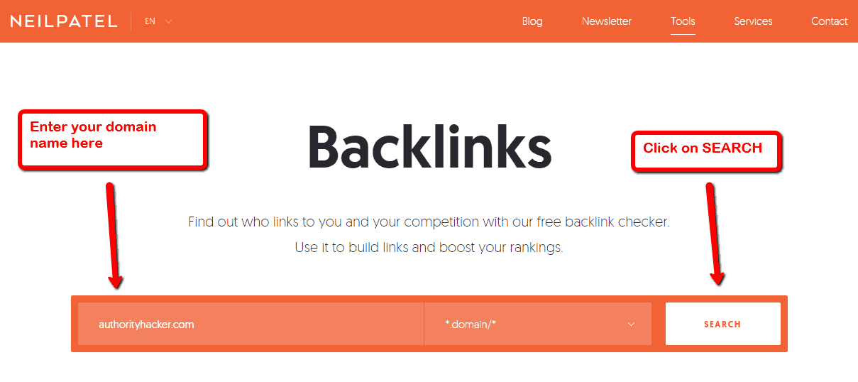 ubersuggest backlinks aracı