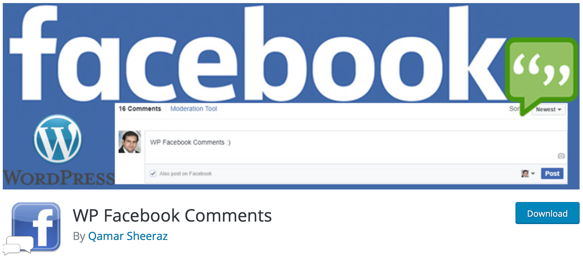 Strona wtyczki WP Facebook Comments Plugin