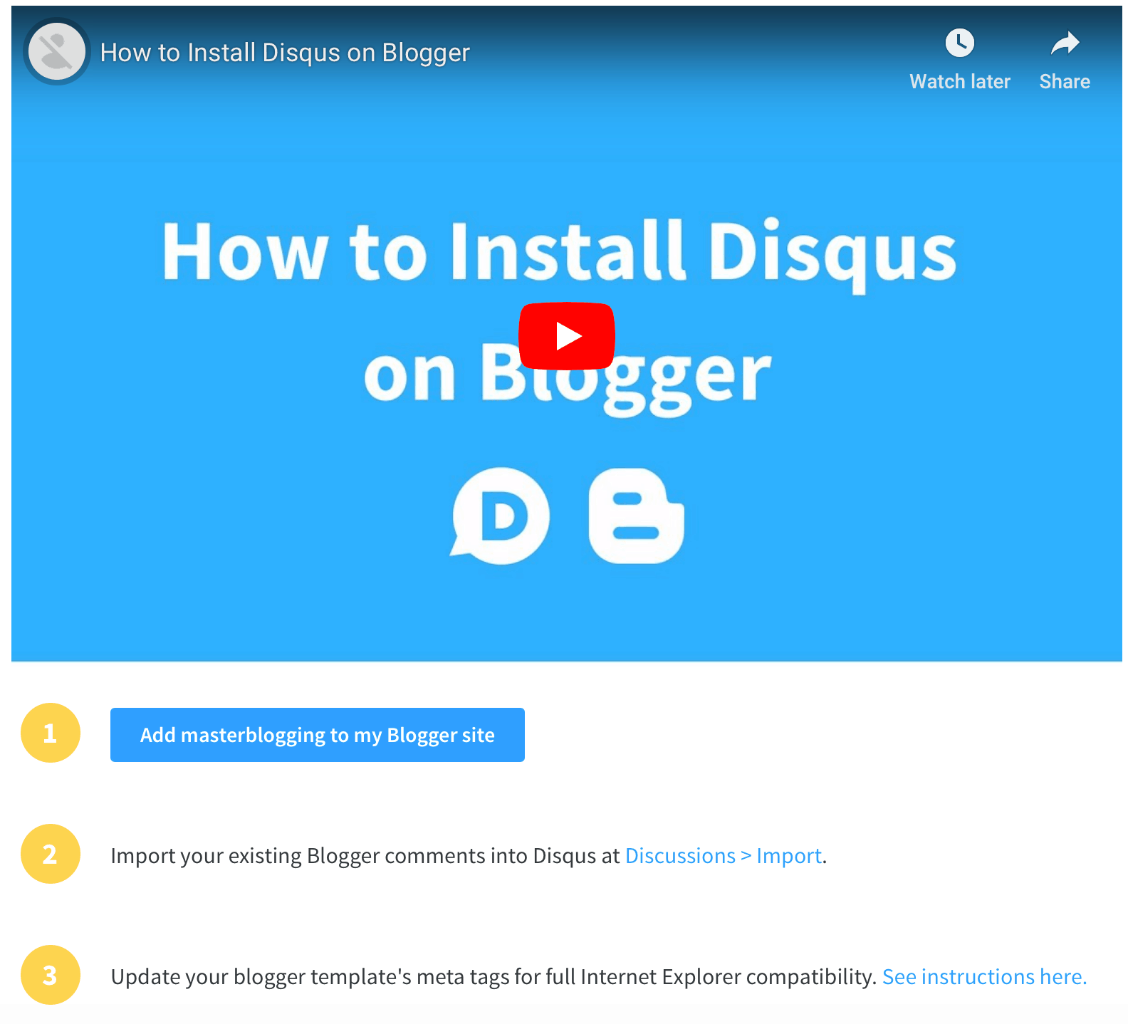 Instrucțiuni de instalare Disqus