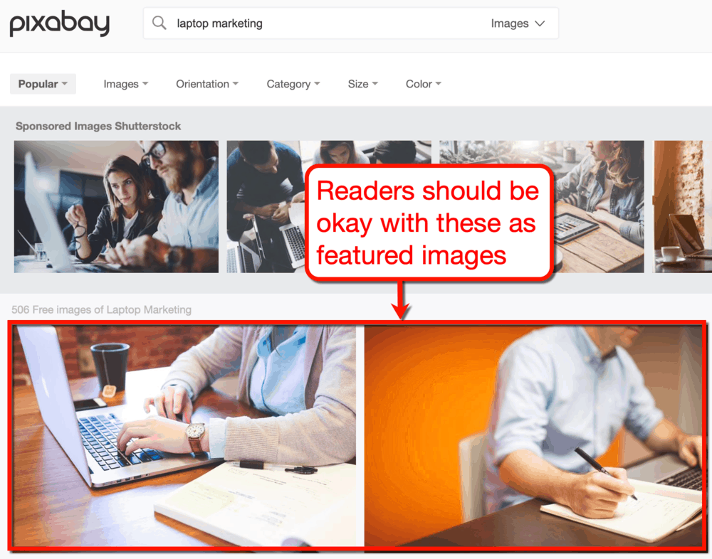 Pixabay para imagens em destaque no blog