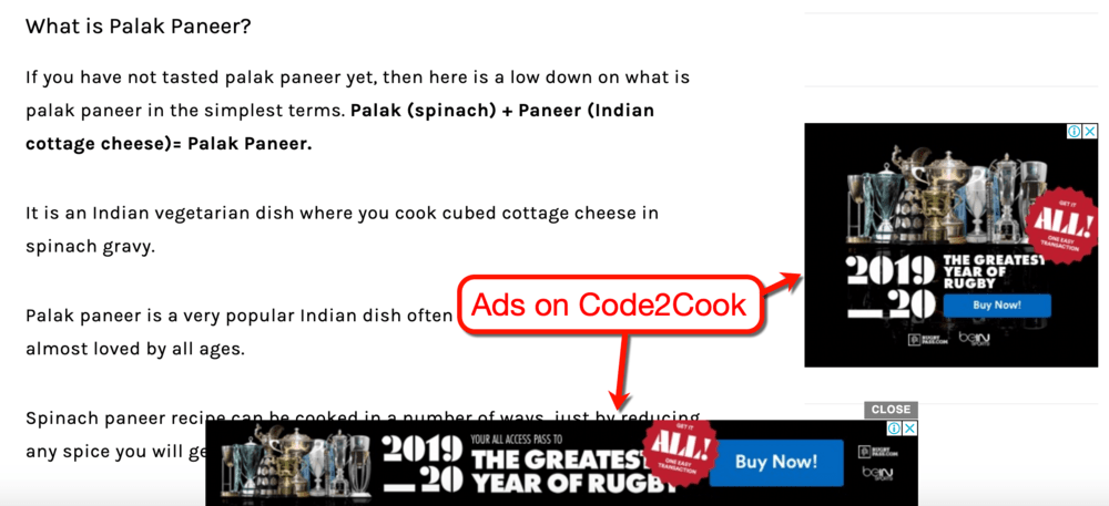 Code2Cook Google Реклама